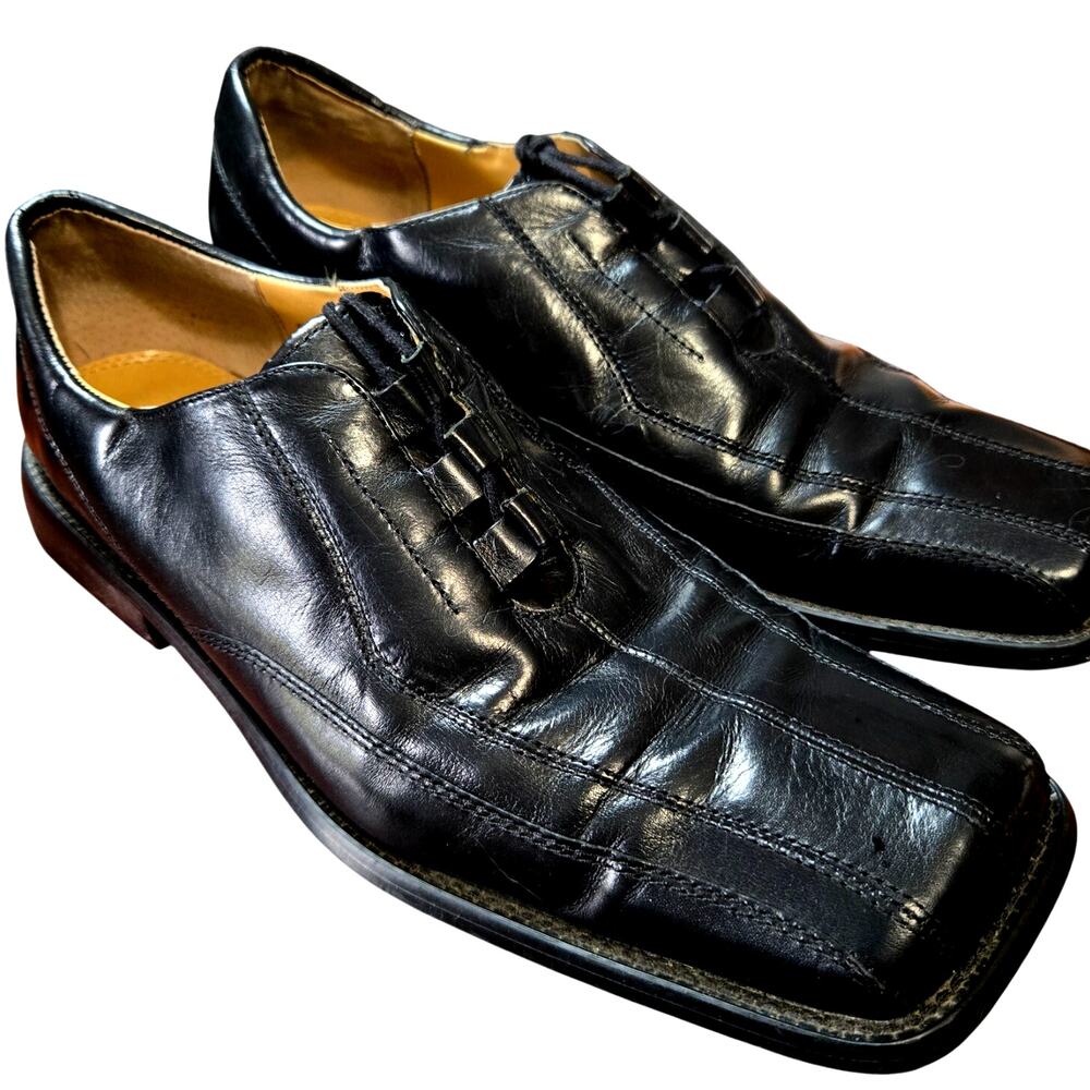 Giorgio Brutini 11.5 Leather Men's Black Dress Shoe Oxford Derby Brogues 11 1/2